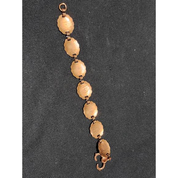 Southwestern Concho Copper Bracelet Aztec Dancing Men Flute 7" - Picture 5 of 7